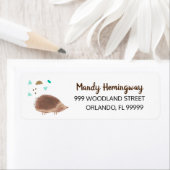 Whimsical Woodland Hedegel Illustration Address Etiket (Insitu)