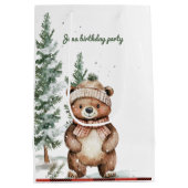 Whimsical Woodland Herten Verjaardag Groen Medium Cadeauzakje (Achterkant)