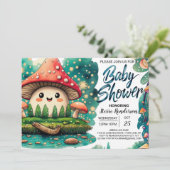 Whimsical Woodland Mushroom Magic Baby shower Kaart (Staand voorkant)