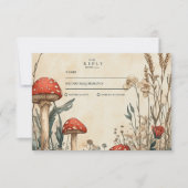 Whimsical Woodland Mushroom Wedding RSVP Kaartje (Voorkant)