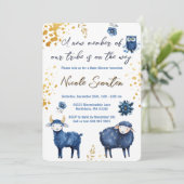 Whimsical Woodland Night: Een Baby is onderweg Kaart (Staand voorkant)