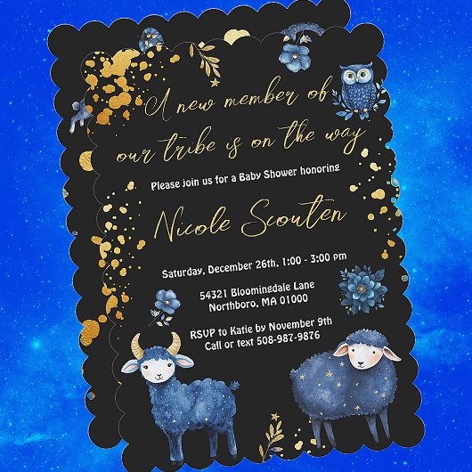 Whimsical Woodland Night: Een Baby is onderweg Kaart