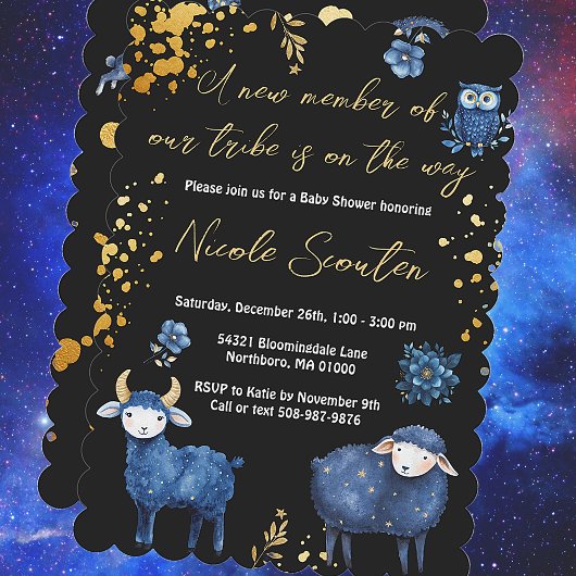 Whimsical Woodland Night: Een Baby is onderweg Kaart