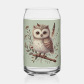Whimsical Woodland Owl Botanical Illustration Blikvorm Glas (Achterkant)