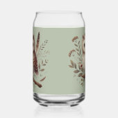 Whimsical Woodland Owl Botanical Illustration Blikvorm Glas (Rechts)