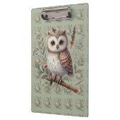 Whimsical Woodland Owl Botanical Illustration Klembord (Links)