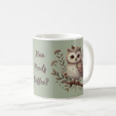 Whimsical Woodland Owl Botanical Illustration Koffiemok (Voorkant rechts)