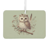 Whimsical Woodland Owl Botanical Illustration Luchtverfrisser (Achterkant)