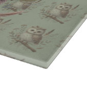 Whimsical Woodland Owl Botanical Illustration Snijplank (Hoek)