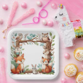 Whimsical Woodland Paper Plates Papieren Bordje (Feest)