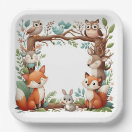 Whimsical Woodland Paper Plates Papieren Bordje