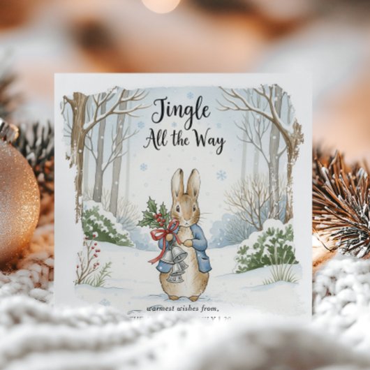 Whimsical Woodland Peter Rabbit Feestdagenkaart