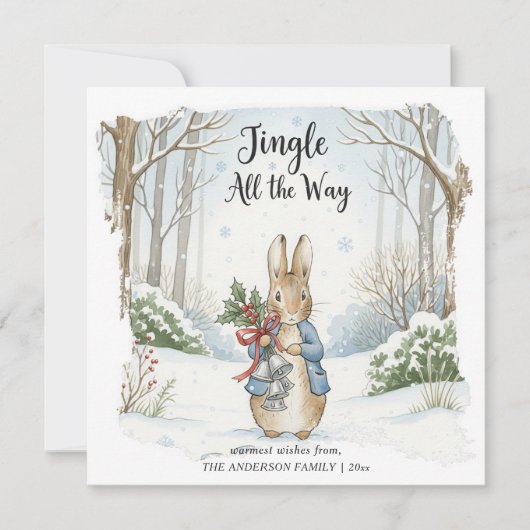 Whimsical Woodland Peter Rabbit Feestdagenkaart (Voorkant)