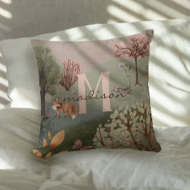 Whimsical Woodland Scene Colored Pencil Kussen