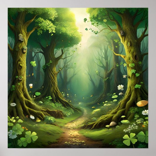 Whimsical Woodland St Patrick’s Day Path Poster (Voorkant)