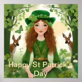 Whimsical Woodland St Patrick’s Day, St Patrick’s Poster (Voorkant)