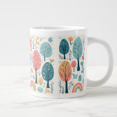 Whimsical Woodland Trees Easter Spring Rainbow Art Grote Koffiekop (Rechts)