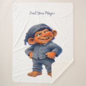 Whimsical Woodland Troll Find Your Magic Gift Sherpa Deken (Voorkant)