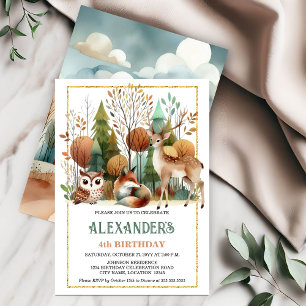 Whimsical Woodland verjaardagsfeestje Kaart