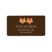 Whimsical Woodland Vossen Bruiloft Etiket (Voorkant)