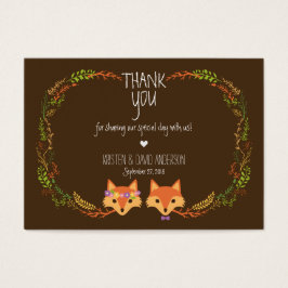 Whimsical Woodland Vossen Bruiloft Gift Labels / K Visitekaartje