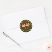 Whimsical Woodland Vossen bruiloft Ronde Sticker (Envelop)