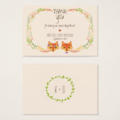 Whimsical Woodland Vossen (Ivoor) Gift Labels / Ka Visitekaartje (Voorkant /achterkant)