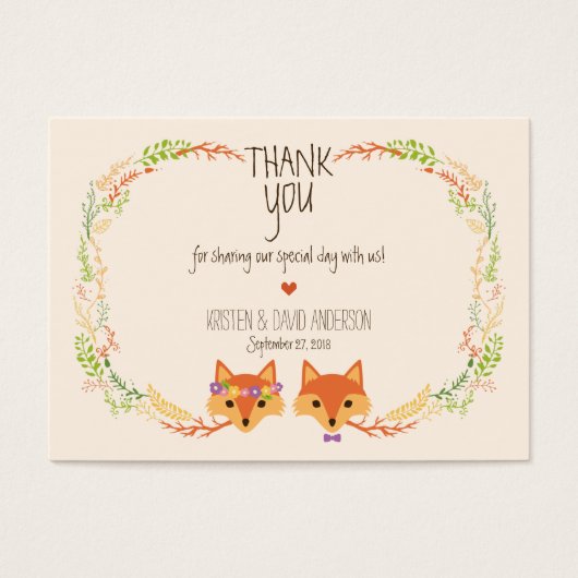 Whimsical Woodland Vossen (Ivoor) Gift Labels / Ka Visitekaartje (Voorkant)