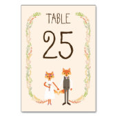 Whimsical Woodland Vossen Ivoor Trouwtafel Kaart (Achterkant)