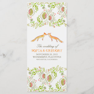 Whimsical Woodland Vossen Wedding Programma's