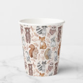 Whimsical Woodland Waterverf Dieren Party Papieren Bekers (Achterkant)
