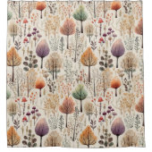 Whimsical Woodland Waterverf Forest Douchegordijn (Voorkant)