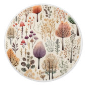 Whimsical Woodland Waterverf Forest Keramische Knop (Voorkant)