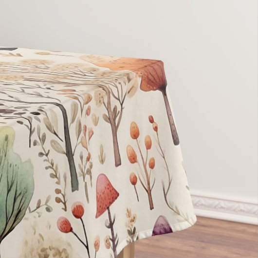 Whimsical Woodland Waterverf Forest Tafelkleed (Voorbeeld)