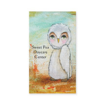 Whimsical Woodland White Owl Painting Folk Art