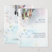 Whimsical Woodland Wildflower Meadow Script RSVP Kaartje (Voorkant / Achterkant)