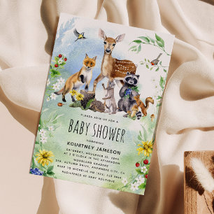 Whimsical Woodland Wonders Baby shower Kaart