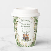 Whimsical Woodland Wonders: Botanische en Dieren Papieren Bekers (Achterkant)