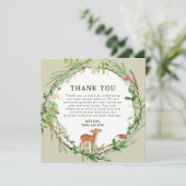 Whimsical Woodland Wreath Baby shower Bedankkaart (Staand voorkant)
