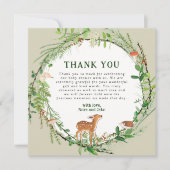 Whimsical Woodland Wreath Baby shower Bedankkaart (Voorkant)