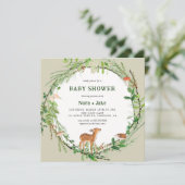 Whimsical Woodland Wreath Baby shower Kaart (Staand voorkant)
