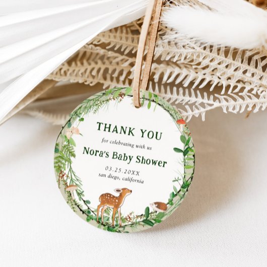 Whimsical Woodland Wreath Dank je Bedankjes Labels