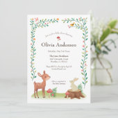 Whimsical Woodlands Baby shower Uitnodiging (Staand voorkant)