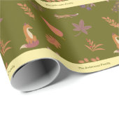 Whimsical Woodlands Herfst Vibes personaliseren fa Cadeaupapier (Rol Hoek)