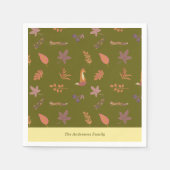 Whimsical Woodlands Herfst Vibes personaliseren fa Servet (Voorkant)