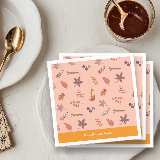Whimsical Woodlands Herfst Vibes personaliseren fa Servet