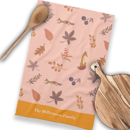 Whimsical Woodlands Herfst Vibes personaliseren fa Theedoek