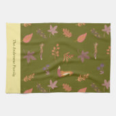 Whimsical Woodlands Herfst Vibes personaliseren fa Theedoek (Horizontaal)