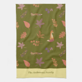 Whimsical Woodlands Herfst Vibes personaliseren fa Theedoek (Verticaal)
