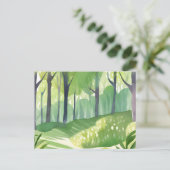 Whimsical Woods | Bos Waterverf Landschap Briefkaart (Staand voorkant)